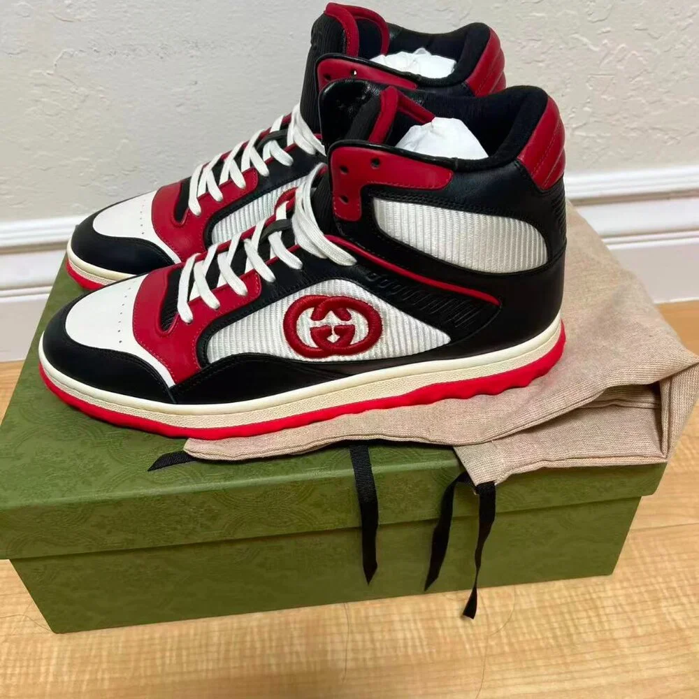 men Gucci MAC80 High Black White Red - Picture 6 of 8